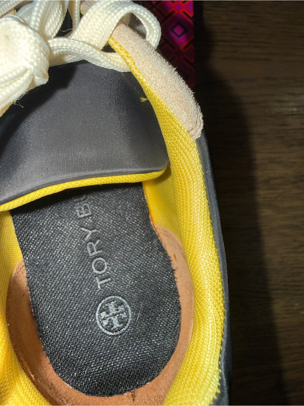 Tory Burch Black Sneakers with Yellow Lining